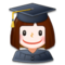 Woman Student emoji on Samsung